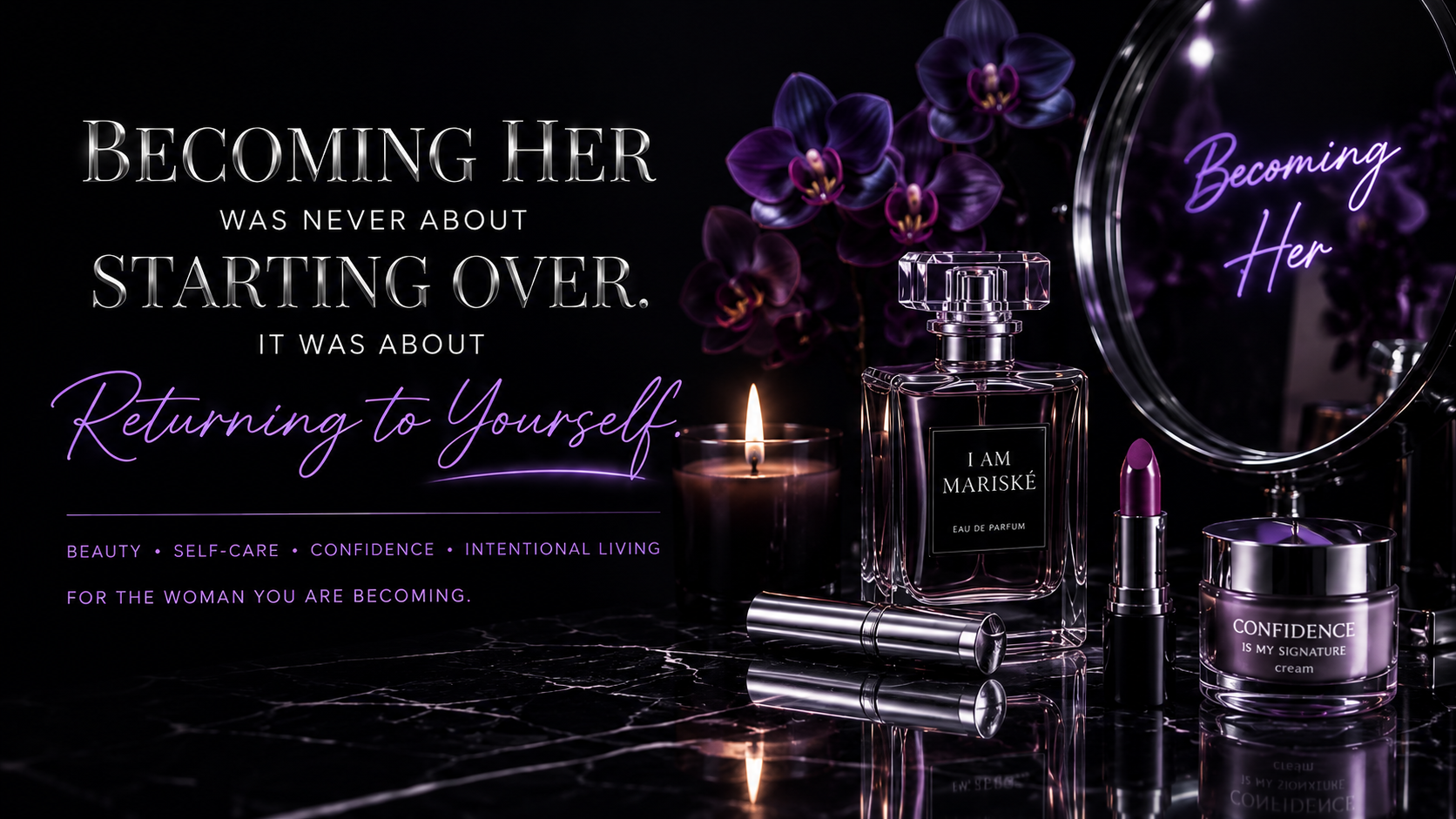 Becoming Her luxury hero artwork for I am Mariské