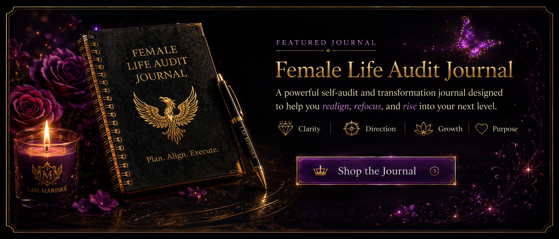 Featured Female Life Audit Journal luxury banner